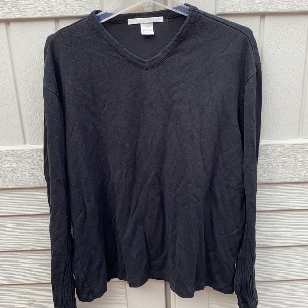 Perry Ellis knit sweater cotton rayon delicate XL